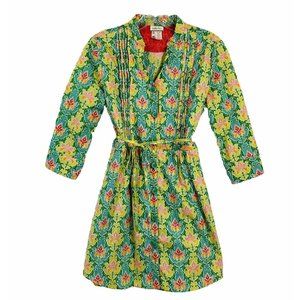 Matilda Jane Tunic Top Sz A Green Acres Cottagecore Retro Tie-Back Button Front